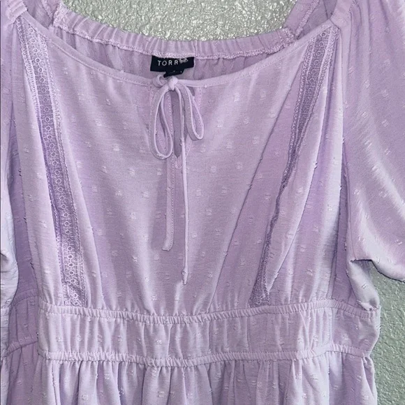 Torrid Light Purple Dress with Lace Accents - Picture 1 of 7